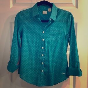 Dockers Green w/White Mini-Dots Button Down Shirt
